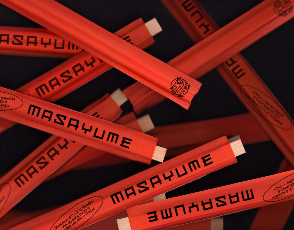 Chopsticks | Brand Identity, Logotype and Daruma Logo Design for Masayume Milano – Ramen restaurant and Japanese Izakaya food