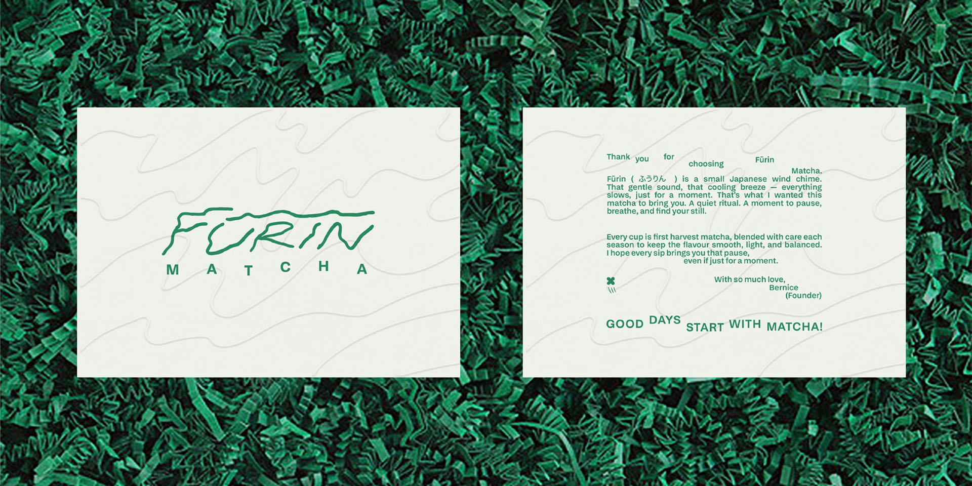 Furin Matcha | Delivery package postcard with Logo - Uoi Studio